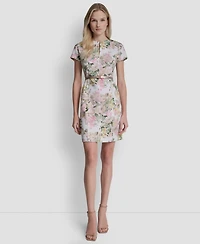 Dkny Women's Short-Sleeve Crewneck A-Line Dress