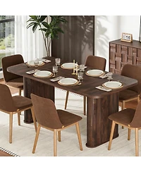 gaomon 62'' Dining Table for 6–8, Modern Long Kitchen Table with Large Rectangular Top and Heavy-Duty Pedestal Legs