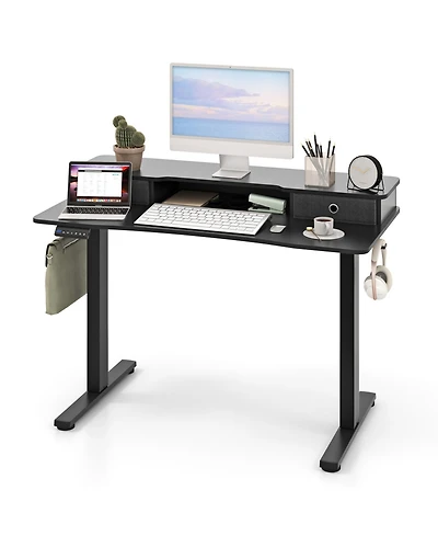 Slickblue Adjustable Electric Standing Desk with 2 Drawers for Home Office