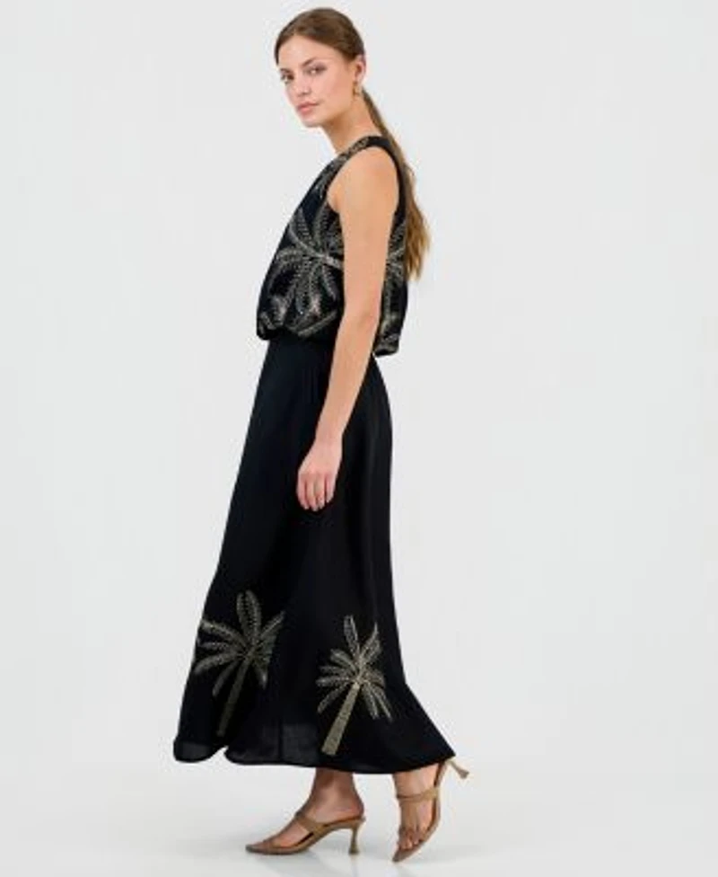 I.N.C. International Concepts Petite Cotton Embroidered Cinched Tank Top Embroidered Midi Skirt Macys Exclusive