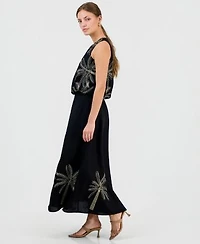 I.N.C. International Concepts Petite Cotton Embroidered Cinched Tank Top Embroidered Midi Skirt Macys Exclusive