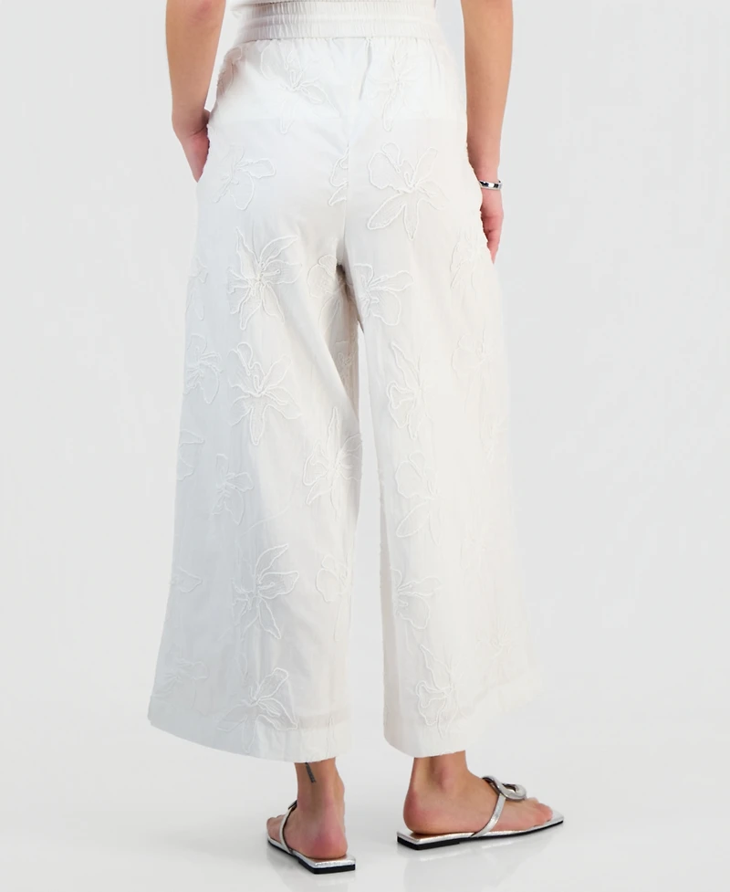 I.n.c. International Concepts Petite Jacquard High-Rise Wide-Leg Pants, Macy's Exclusive