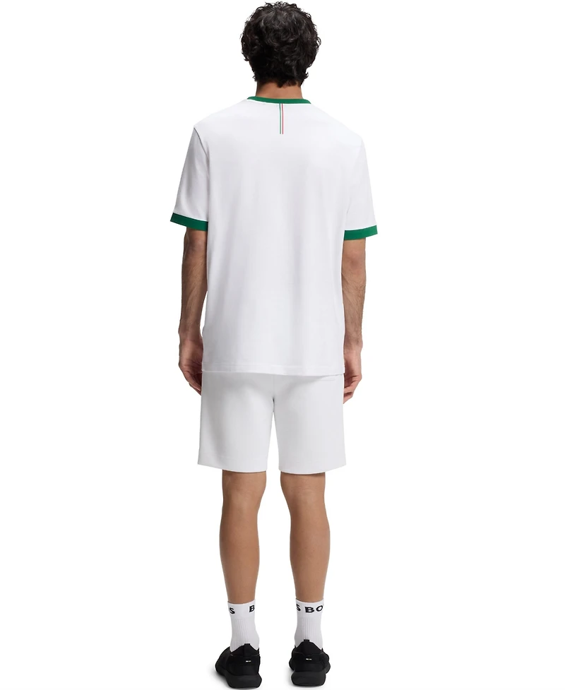 Boss by Hugo Men's Stretch-Cotton Mexico Country Flag Logo T-Shirt