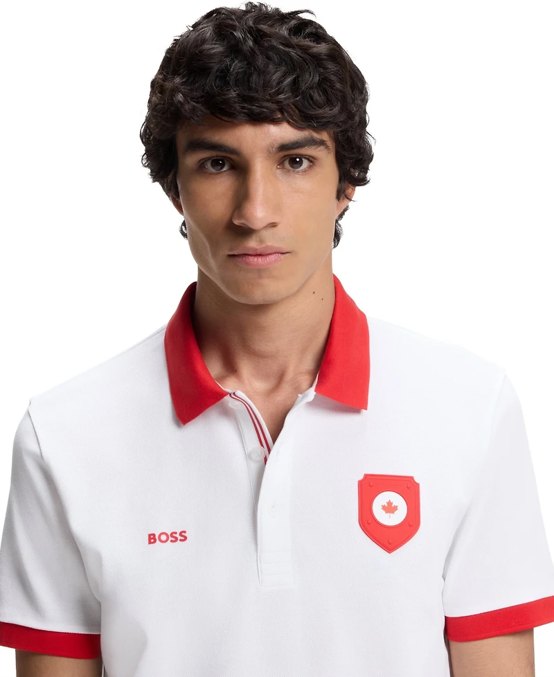 Boss by Hugo Men's Paddy Canada Country Flag Trim Polo Shirt