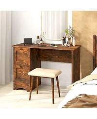 Gouun 43 in Computer Desk Workstation with 2 Drawers and Integrated Charging Station