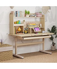 Gouun Height Adjustable Kids Writing Desk with Tilt Desktop and Book Stand