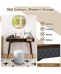 Gouun Mid-Century Modern Computer Desk with Drawer and Open Compartment