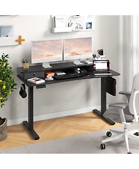Gouun in Electric Standing Desk with 2 Drawers and Monitor Stand