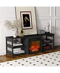 Homlux Fireplace Tv Stand for up to 75" Tv with Storage Shelves