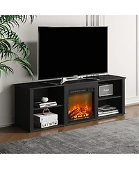Homlux Modern Fireplace Tv Stand for TVs up to 65" with Storage Media Console, Americano
