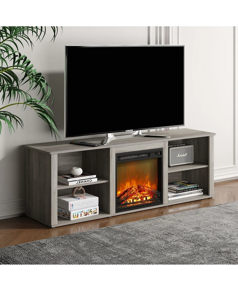 Homlux Modern Fireplace Tv Stand for TVs up to 65" with Storage Media Console