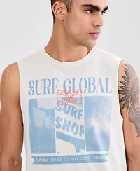 Sun + Stone Men's Cotton Surf Global Graphic Tank Top, Macy's Exclusive