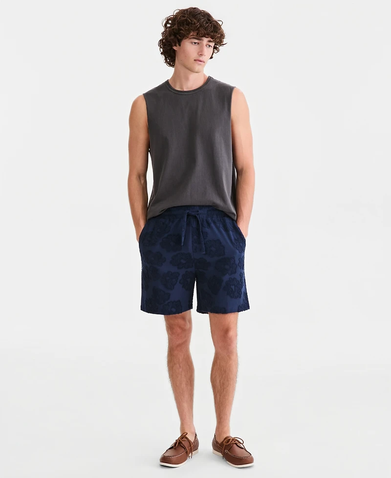 Sun + Stone Men's Textured Floral Pull-On Shorts, Macy's Exclusive