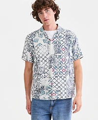 Sun + Stone Men's Paisley Patchwork Short-Sleeve Camp Shirt, Macy's Exclusive