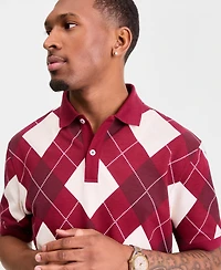Club Room Men's Argyle Polo Shirt, Macy's Exclusive - Collegiate