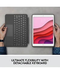 Logitech Combo Touch Case for iPad (7th, 8th, 9th Gen) with Precision Trackpad, Backlit Keyboard, Smart Connector Technology, Graphite