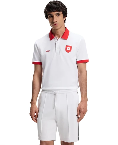Boss by Hugo Men's Paddy Canada Country Flag Trim Polo Shirt