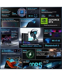 Thunderobot Zero Traditional Laptop Intel Core Ultra 9 64GB Ram Nvidia GeForce Rtx 5080 4TB Ssd Storage Windows 11 Pro 240Hz