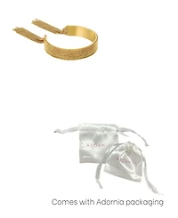 Adornia Tarnish Resistant Gold Fringe Cuff Bracelet