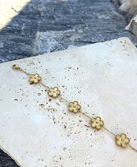 Adornia Tarnish Resistant Yellow Gold 5-Leaf Clover Station Bracelet