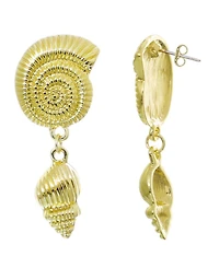 Adornia Gold Swirl and Shell Drop Earrings