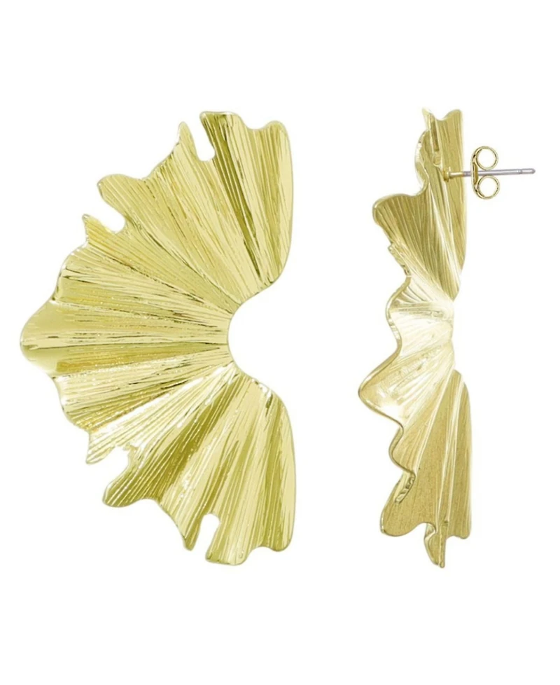 Adornia Gold Wave Statement Earrings