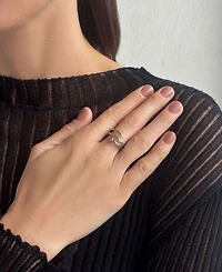 Adornia Silver Nail Double Wrap Ring