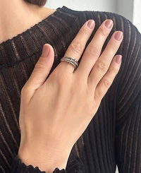 Adornia Silver Connected 3-Piece Stack Ring