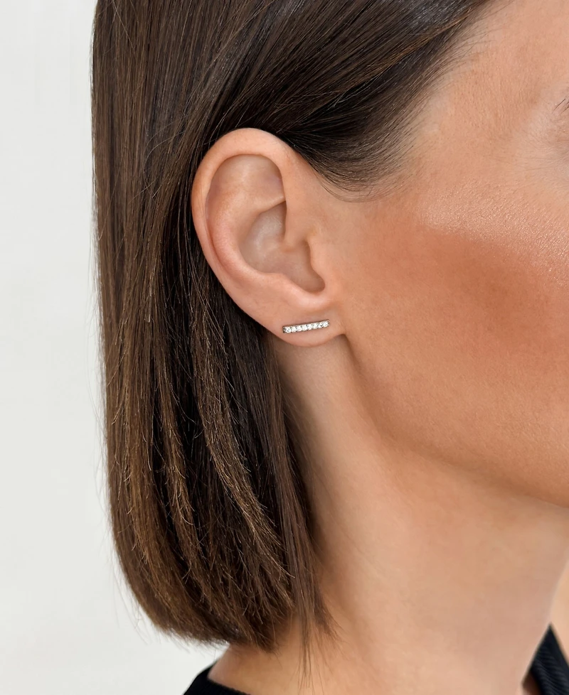 Adornia Cubic Zirconia Silver 3-Piece Bar Tennis Set