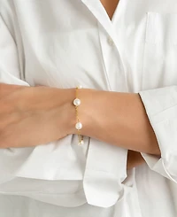 Adornia Freshwater Pearl Gold 2-Piece Necklace and Bracelet Set