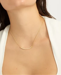 Adornia Gold 2-Piece Curved Bar and Pendant Necklace Set