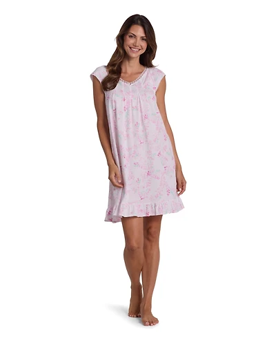 Miss Elaine Women's Printed V-Neck Nightgown