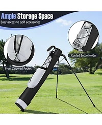 Gymax Lightweight Golf Stand Bag Par 3 and Executive Courses Carry Shoulder Strap