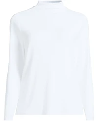 Lands' End Plus Drapey Rib Skimming Long Sleeve Mock Neck