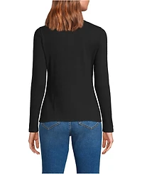 Lands' End Women's Long Sleeve Micro Rib Button Through Cardigan