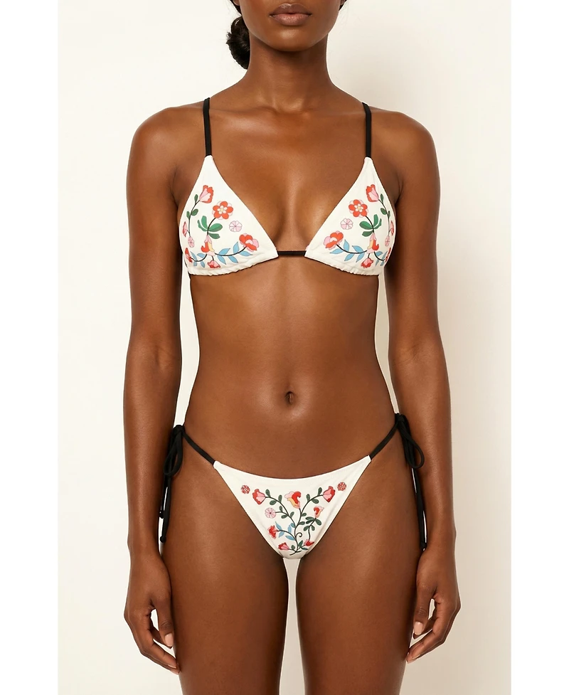 Jessie Zhao New York Women's Wild Rose Reversible Triangle Bikini Top