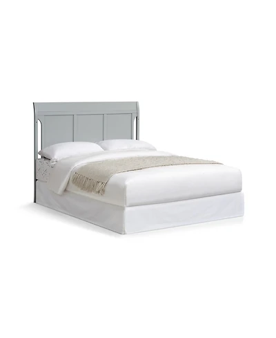 Jujabu 4 in 1 Modern Sleigh Convertible Crib Gray Solid Wood Adjustable Mattress Height