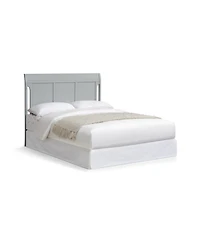 Jujabu 4 in 1 Modern Sleigh Convertible Crib Gray Solid Wood Adjustable Mattress Height