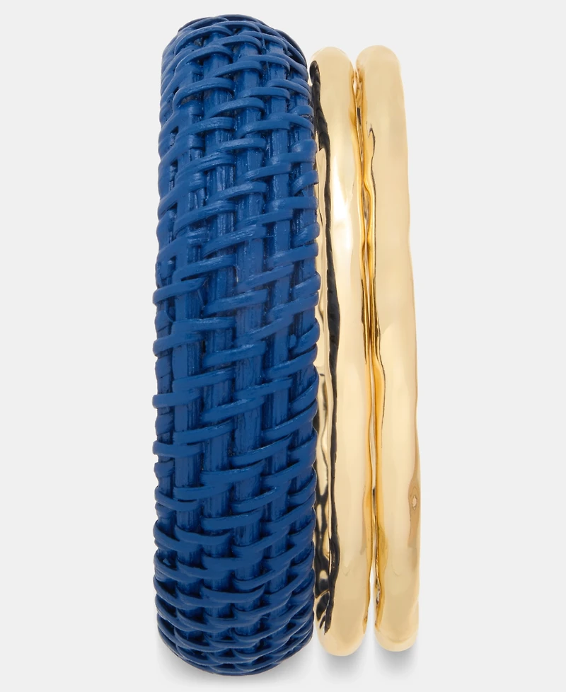 Style & Co Gold-Tone and Rattan Bracelets, Set of 3, Macy's Exclusive