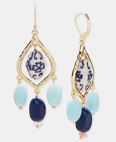 Style & Co Gold-Tone Beaded Chandelier Earrings, Macy's Exclusive