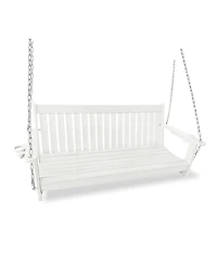 Mega Casa 3-Seater Hdpe Porch Swing 5 Ft Bench Swing with Foldable Cup Holders