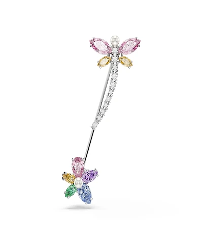 Ariana Grande x Swarovski Brooch, Mixed Cuts, Dragonfly, Multicolored, Rhodium Plated