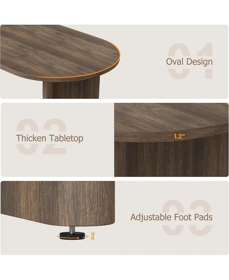 gaomon Oval Dining Table for 6-8 People, Long Large Kitchen Table with Thick Sturdy Wooden Base, Farmhouse Dining Room Table for for Kitchen