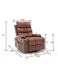 Maison Boucle Power Lift Recliner Chair for Elderly with Heat and Massage, Faux Leather Electric Reclining Remote Control.