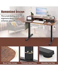 Sugift Height Adjustable Electric Standing Desk with Two Drawers