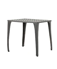 Clihome 18" Cast Aluminum Side Table Square Outdoor Accent End Table