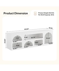 Tribesigns 63" Tv Stand for 60/65/70-Inch Tv, Modern Entertainment Center with 6 Open Storage Shelves