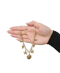 Jessica Simpson Ocean Charms Necklace for Women, Gold-Tone Chunky Necklace with Charms