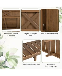 Sugift Poly Wood Elevated Planter Box with Legs Shelf and Drainage