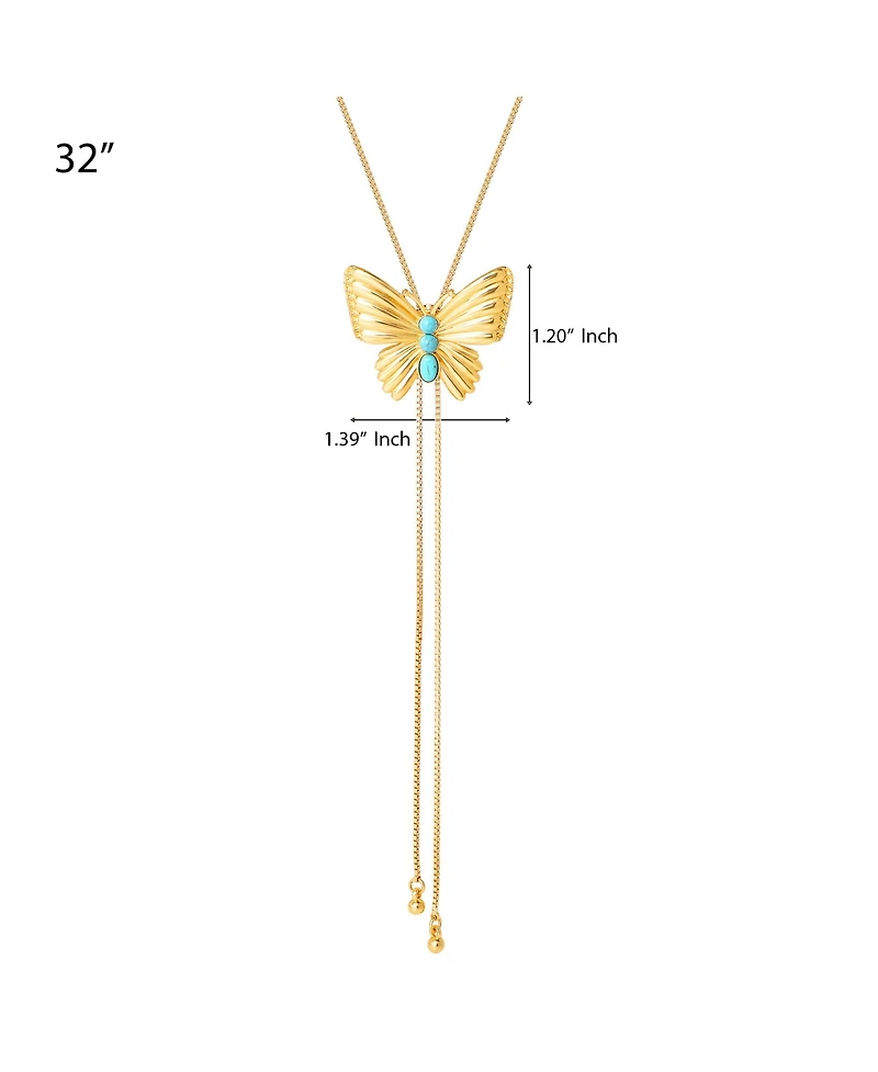 Jessica Simpson Gold-Tone Butterfly Y-Lariat Necklace with Crystal